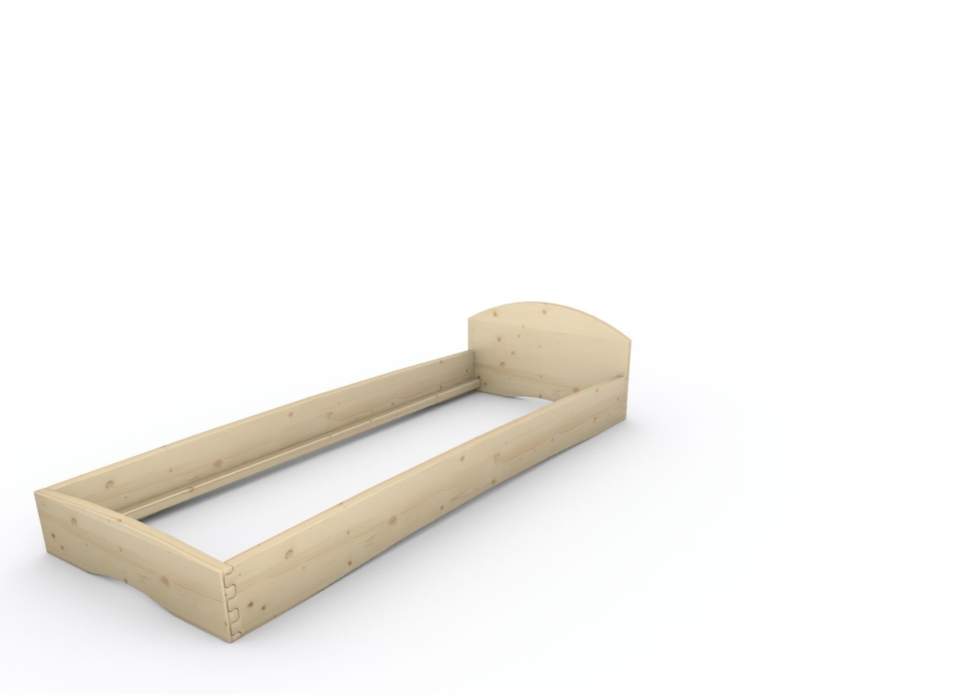 Holzbett (Fichte) "Rosi" 80 x 220 cm 20 cm mit Kopfteil Massivholzbett Bett Bild 1