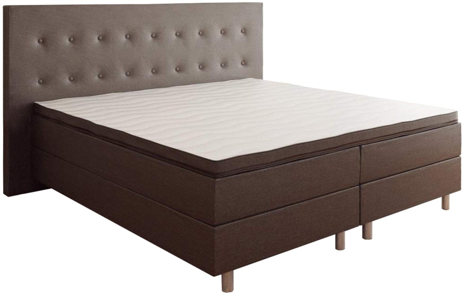 Best For You Boxspringbett Rio Barcelona Dunkelbraun 5-Zonen mit Visco Topper H3 First Class Bett in verschiedenen Größen 90x200 Bild 1