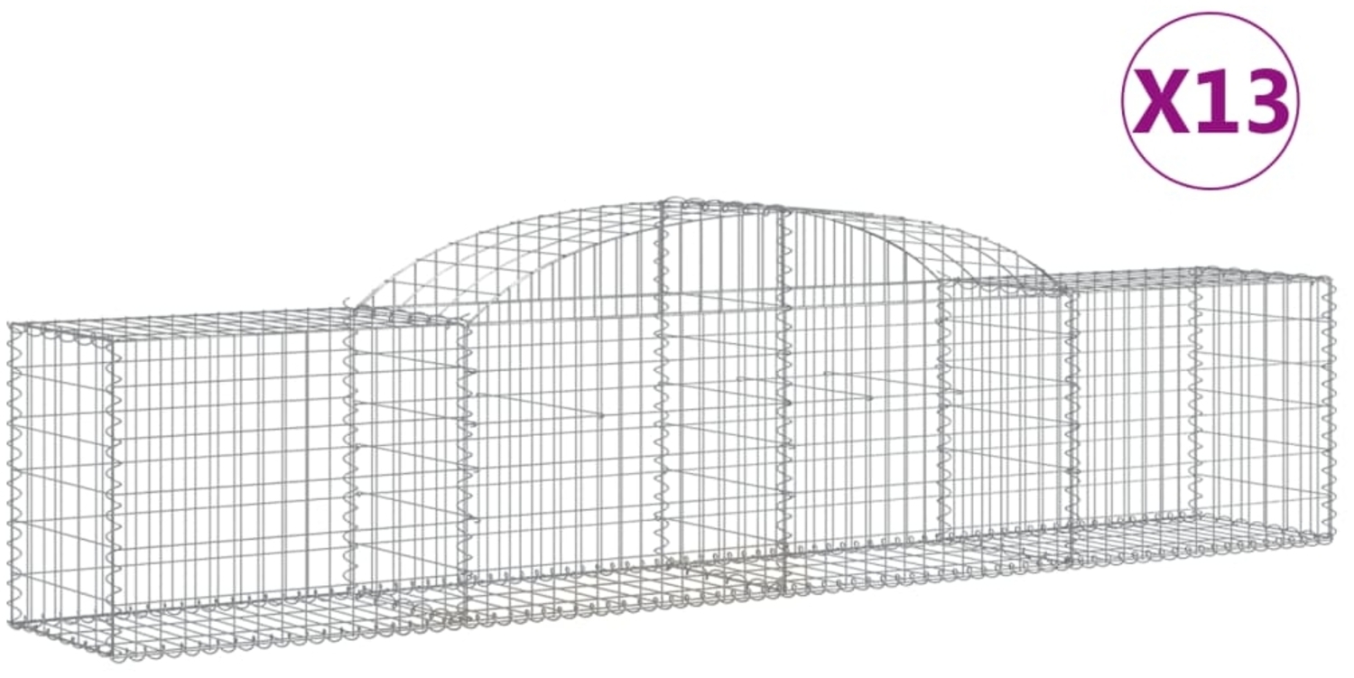 vidaXL Gabionen mit Hochbogen 13 Stk. 300x50x60/80 cm Verzinktes Eisen 3146676 Bild 1