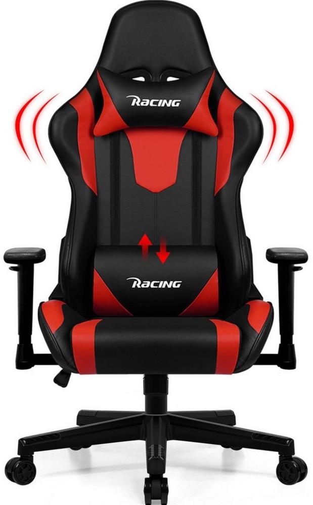 Adormii Gaming-Stuhl Gaming Stuhl ergonomisch Gaming Chair Bürostuhl verstellbare (Gaming Stuhl mit verstellbaren Lendenkissen, Armlehne und Kopfstütze, Gamer Stuhl Bequeme Sitzkissen), gepolsterter Gaming-Stuhl, mit Wippfunktion, bis 150 kg Belastbarkeit Bild 1