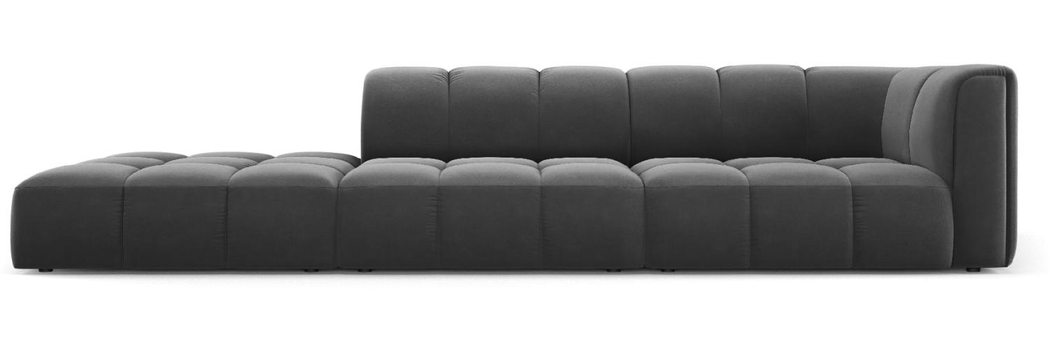 Micadoni Modulares Sofa Serena 4-Sitzer offene Seite Links Samtstoff Grau Bild 1