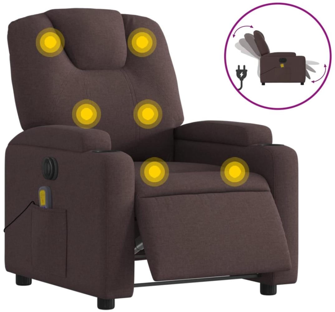 vidaXL Massagesessel Elektrisch Dunkelbraun Stoff 3204361 Bild 1