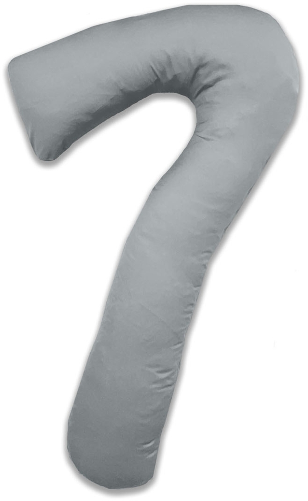 Mako-Satin Seitenschläferkissen Bezug uni / einfarbig grau für Theraline my 7 Kissen Bild 1