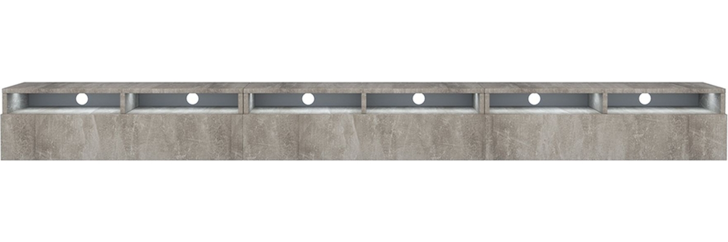 Selsey 'Rednaw' TV-Schrank mit drei Schubladen, Betonoptik mit LED, 300 cm Bild 1