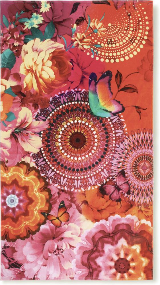 Velours Strandtuch ZIVA, Motiv: Mandala Blumen, 100 x 180 cm Bild 1