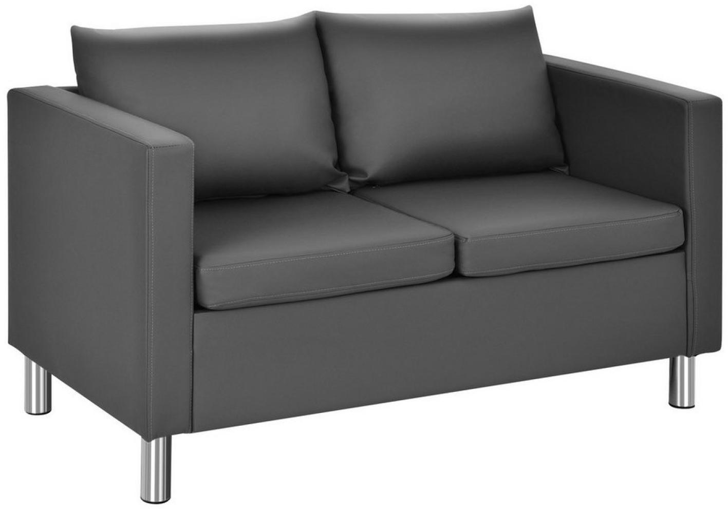 COSTWAY 2-Sitzer, Loungesofa mit 2 Kissen, gepolstert,Kunstleder,120cm Bild 1