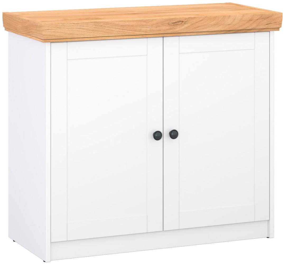 Kommode Sideboard Holz Eiche Weiß Massiv Schrank Highboard Anrichte Bild 1