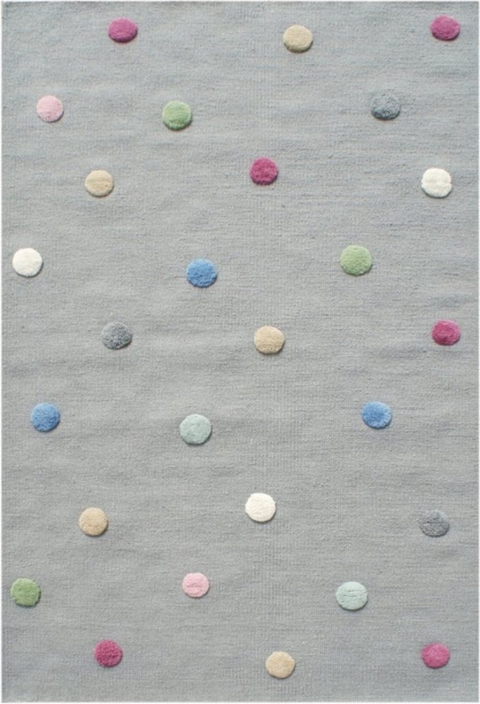 LIVONE Happy Rugs for Kids Kinderteppich Colordots Naturfaser handgewebt, rechteckig, Höhe: 15 mm, Baumwollteppich, Flachgewebe, waschbar handgewebt mit 3 D Effekt Bild 1