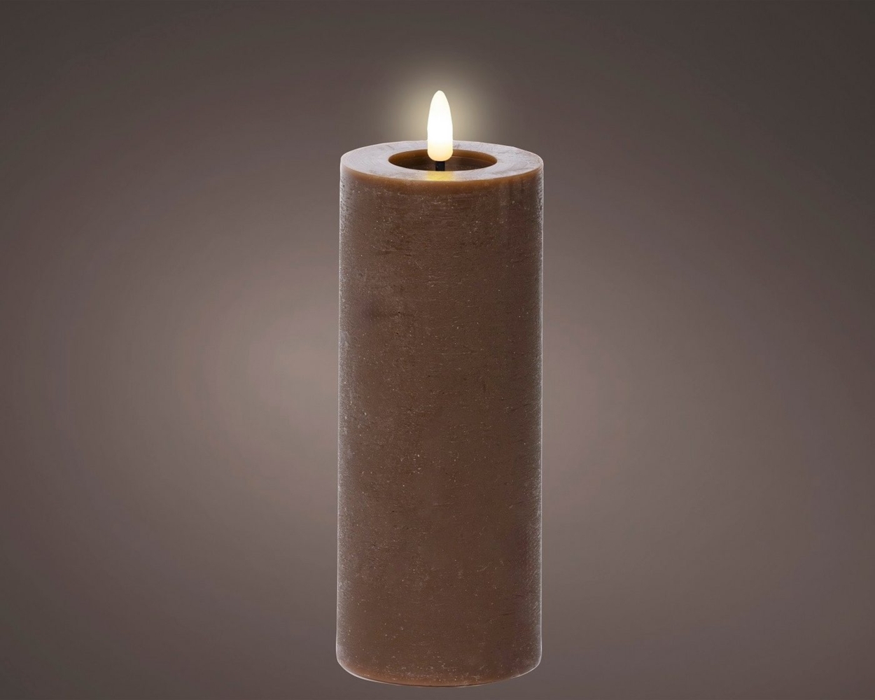 Lumineo LED-Christbaumkerzen Lumineo LED Wachskerze Dunkelbraun 19 x 7 cm, batteriebetrieben, 6h-Timer, Indoor, Flacker-Effekt, 2x AAA Batterien Bild 1