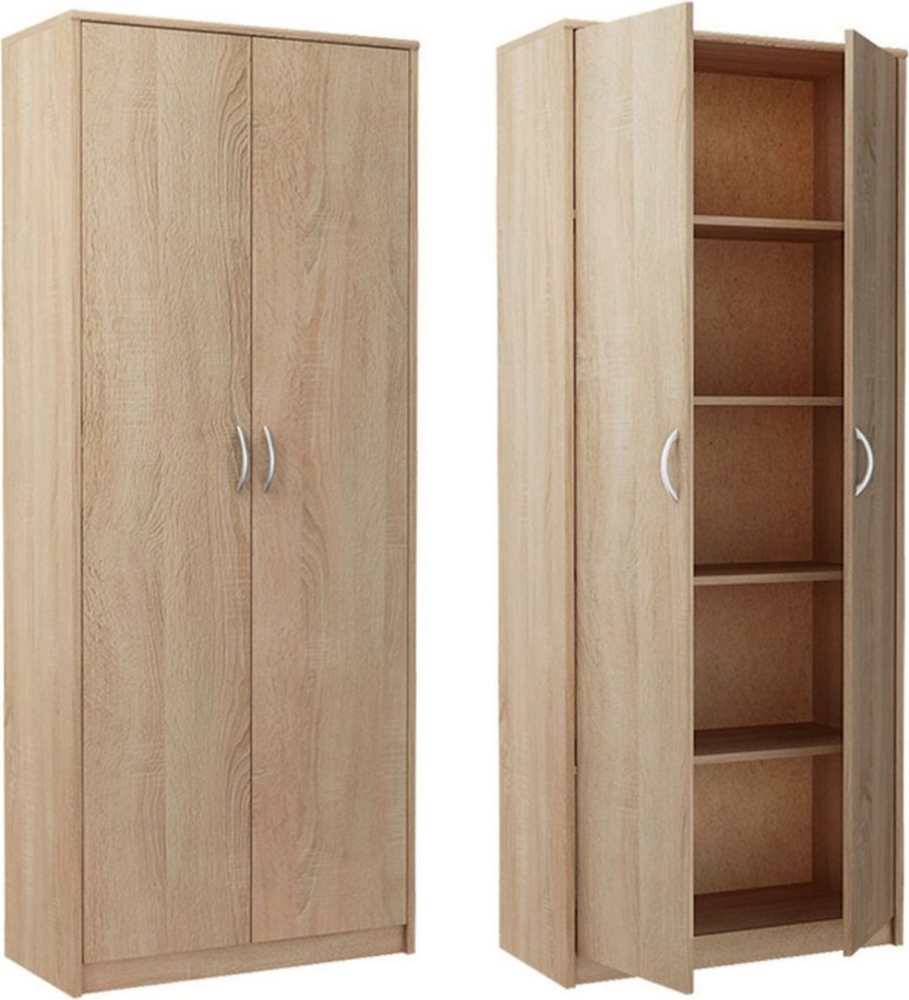 Home Collective Mehrzweckschrank Aktenschrank mit 5 Fächern Haushaltsschrank (74 cm breit aus Laminatplatte und hochwertigen Polymergriffen) in mattem Finish mit 4 Einlegeböden und 2 Türen sonoma Bild 1