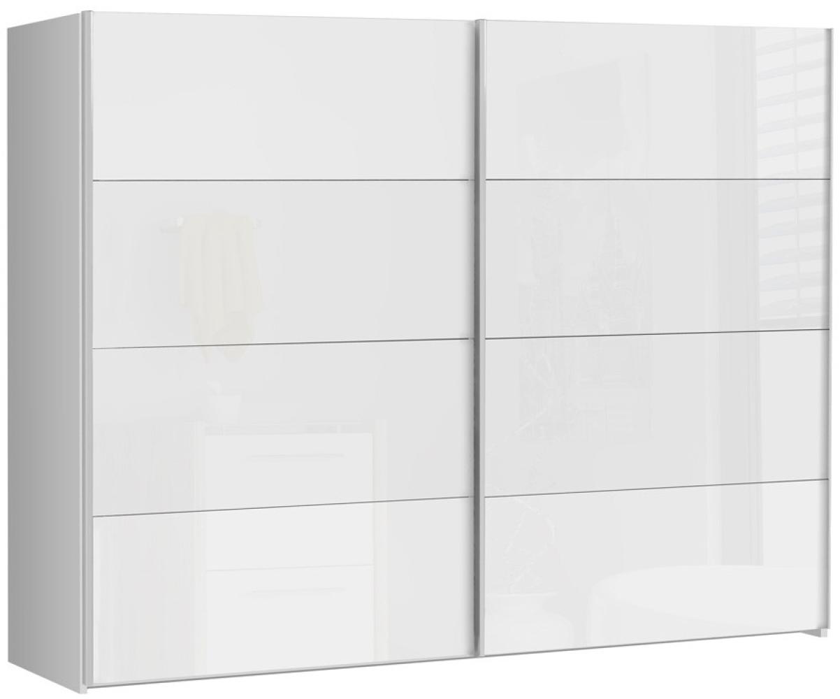 Schwebetürenschrank Sophie 3V weiß Front Hochglanz 270 x 210 x 61 Schrank ohne Kranz, mit Dämpfungsbeschlägen Bild 1