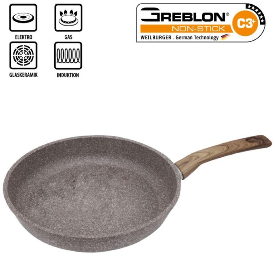 Steuber STONEWOOD Bratpfanne Ø 28 cm für öl- und fettfreies Braten, für alle Herdarten, robuste GREBLON Antihaftbeschichtung, Induktionspfanne Bild 1