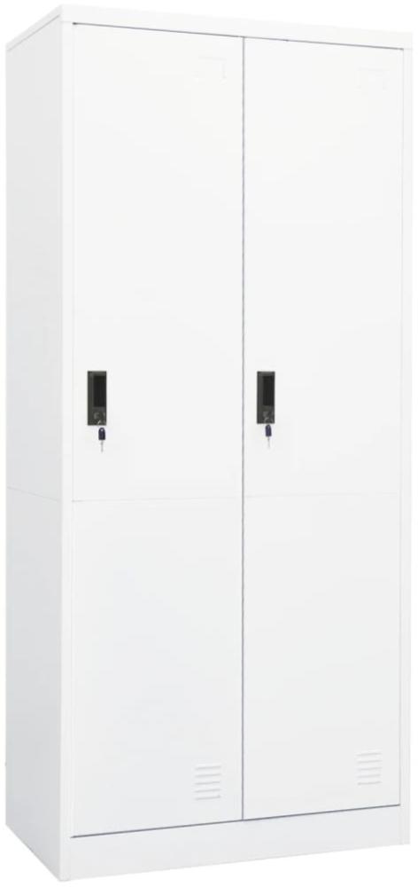 vidaXL Kleiderschrank, Stahl Weiß, 80 x 50 x 180 cm Bild 1