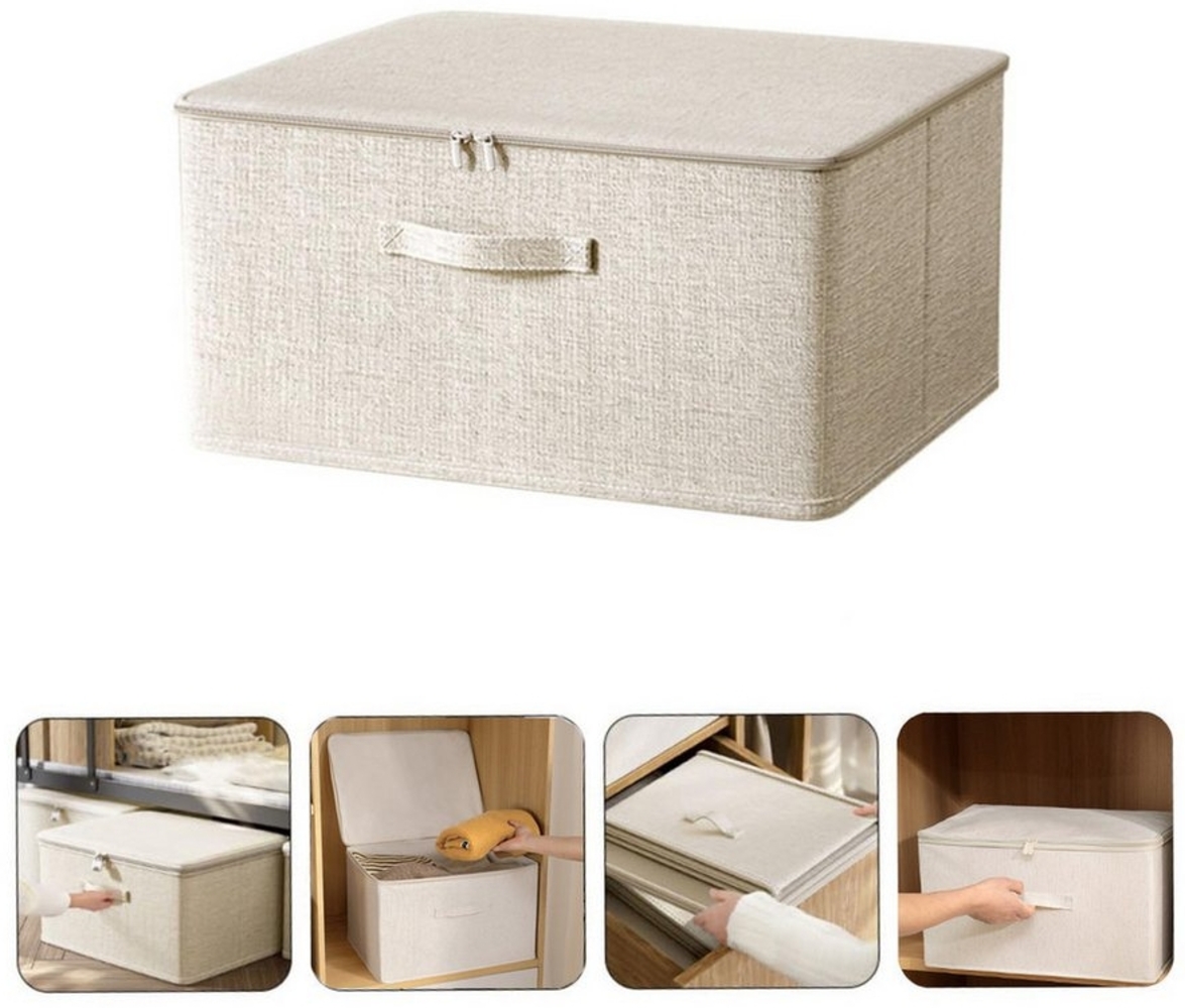 Coonoor Aufbewahrungsbox Große Aufbewahrungsbox für Kleidung, faltbare Stoffbox mit Deckel, Schrank-Organizer, langlebiger Aufbewahrungskorb für Zuhause Bild 1