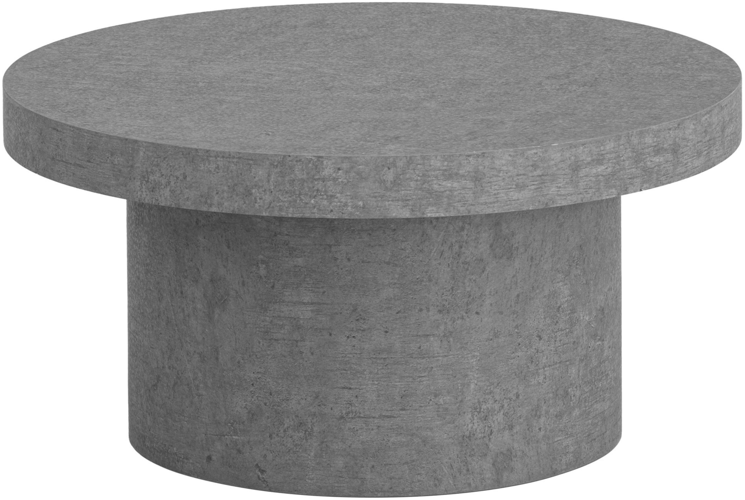 Couchtisch 60 x 60 x 30 cm Grau Sofatisch in Beton-Optik Modern, Design Wohnzimmertisch Rund, Loungetisch in Pilz-Form, Kaffeetisch Beistelltisch Klein Bild 1