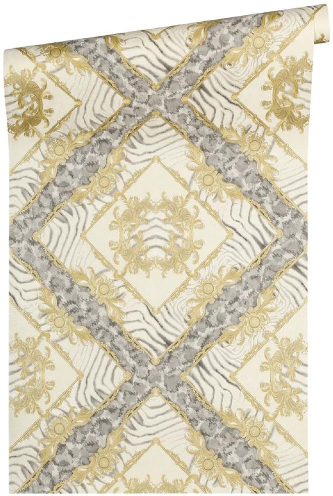 Versace Designer Barock Vliestapete Vasmare 349042 Creme / Grau / Gold - Hochwertige Qualität - Deko Accessoires Bild 1