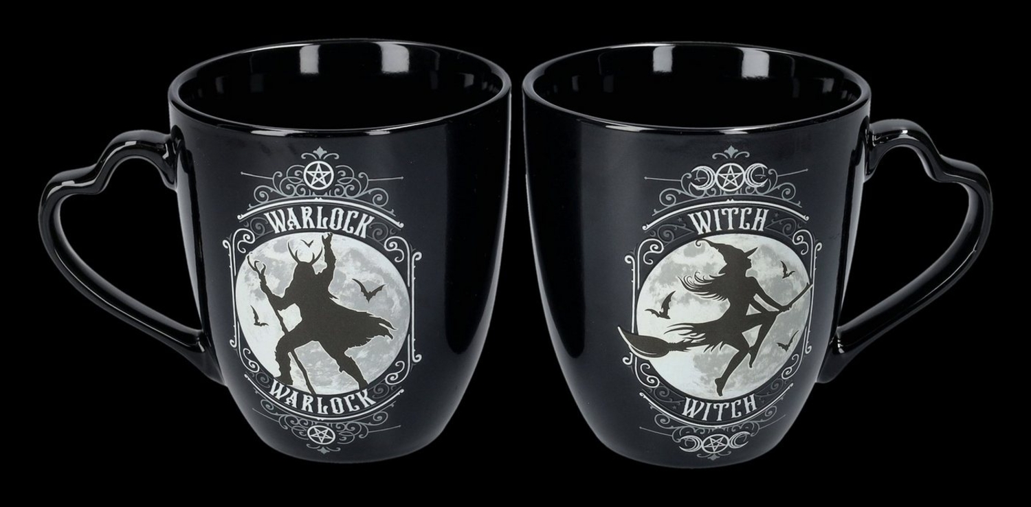 Figuren Shop GmbH Tasse Alchemy Partner Tassen - Hexe und Hexenmeister - Fantasy-Tasse, Porzellan Bild 1