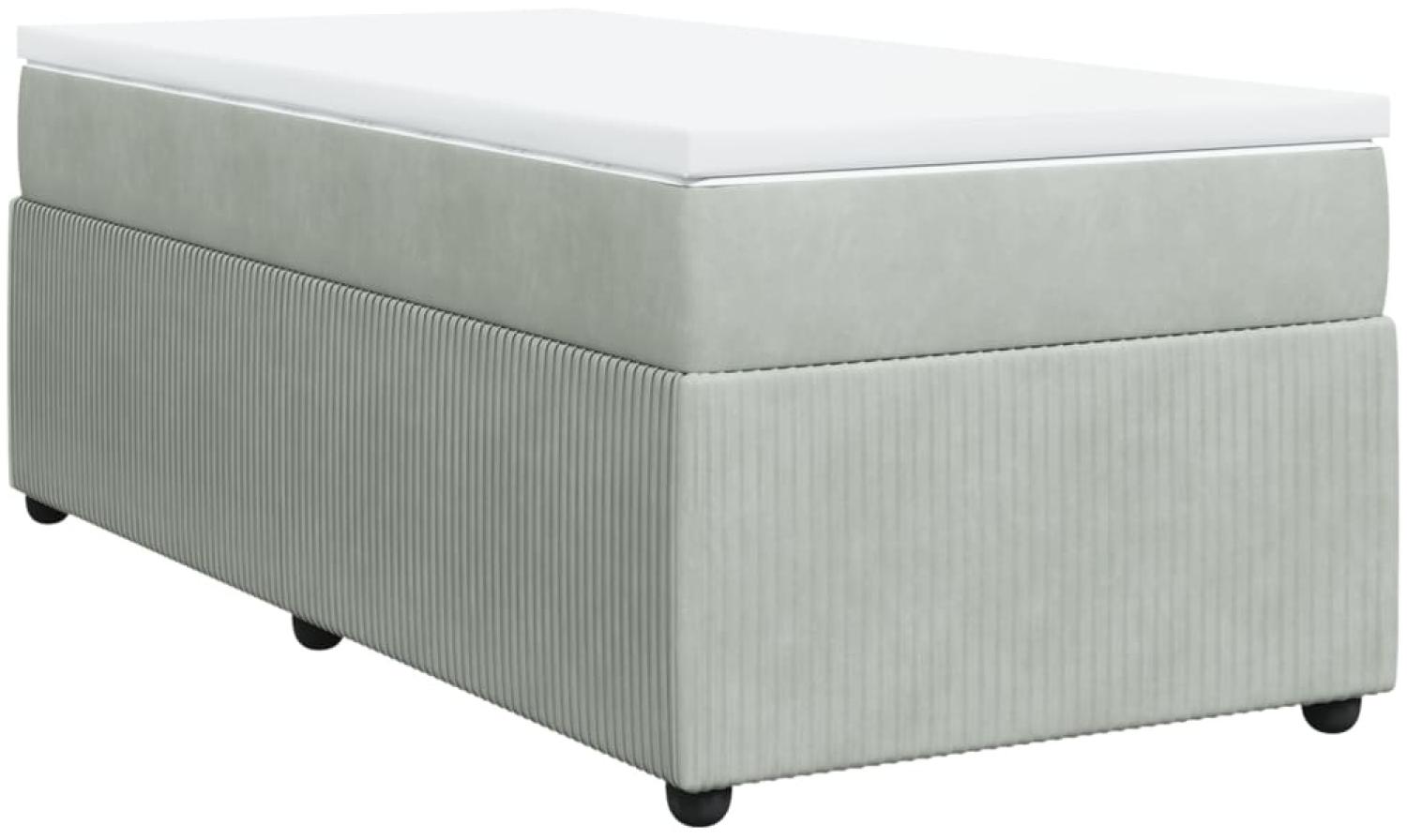 vidaXL Boxspringbett mit Matratze Hellgrau 100x200 cm Samt 3285620 Bild 1
