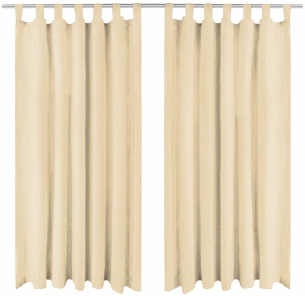 vidaXL Vorhänge aus Mikro-Satin 2 Stk. mit Schlaufen 140×225 cm Beige 132217 Bild 1