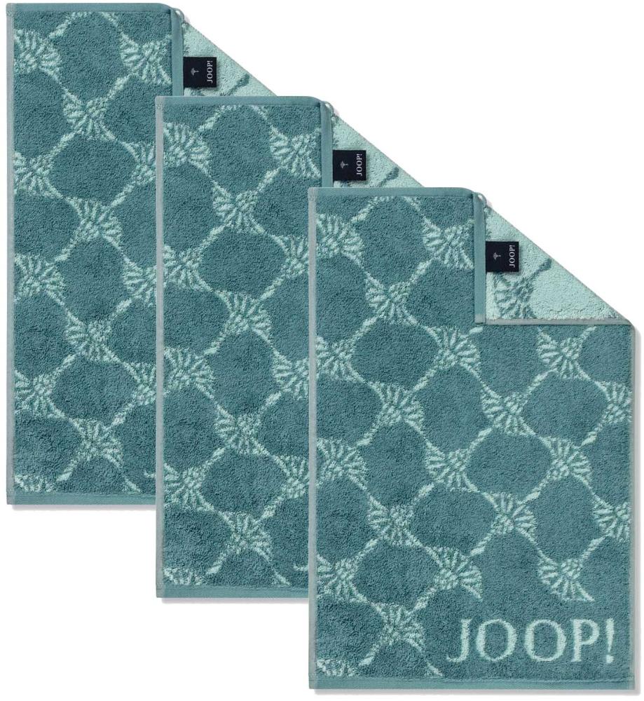 JOOP! Gästetuch Classic Frottierkollektion, 3er Pack - Walkfrottier Grün Cornflower 30x50cm Bild 1