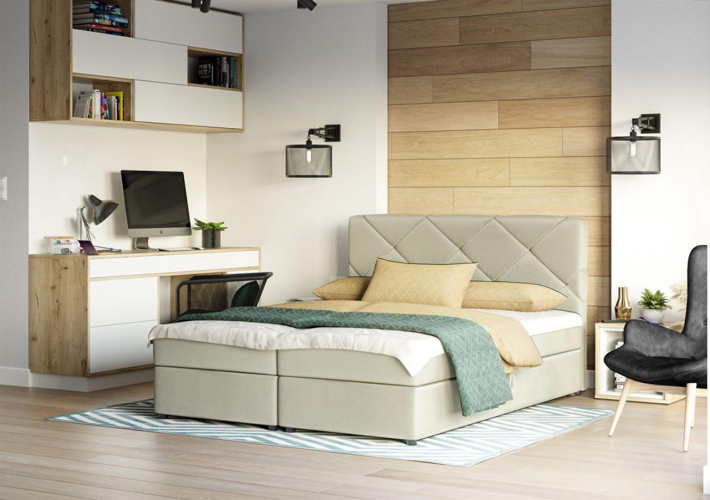 Boxspringbett MILTON 180x200 cm Creme Bild 1