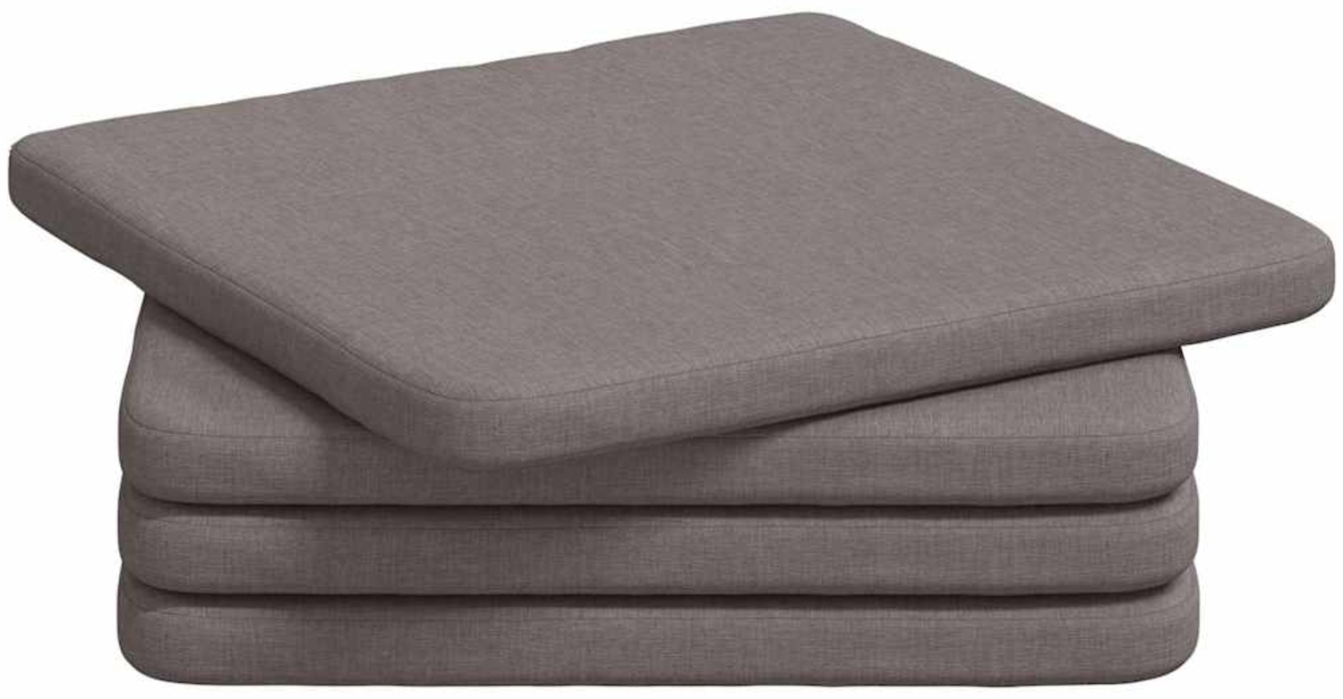 vidaXL Sitzkissen 4 pcs Taupe 40 x 40 x 3 cm Stoff 42015195 Bild 1