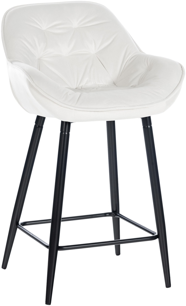 CLP Barhocker Gibson Samt, Sitzhöhe 76 cm,cremeweiß Bild 1