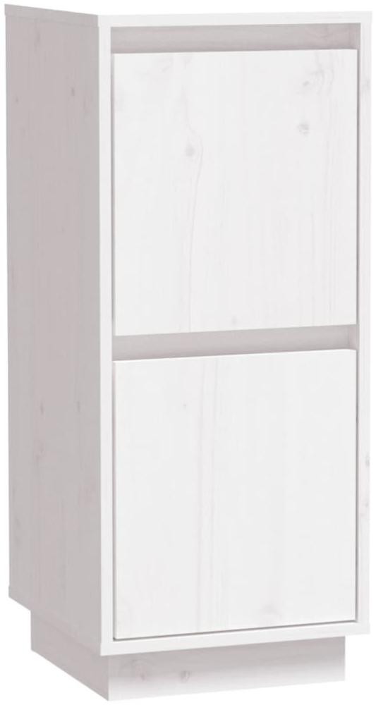 Sideboard Weiß 31,5 x 34 x 75 cm Massivholz Kiefer [813382] Bild 1