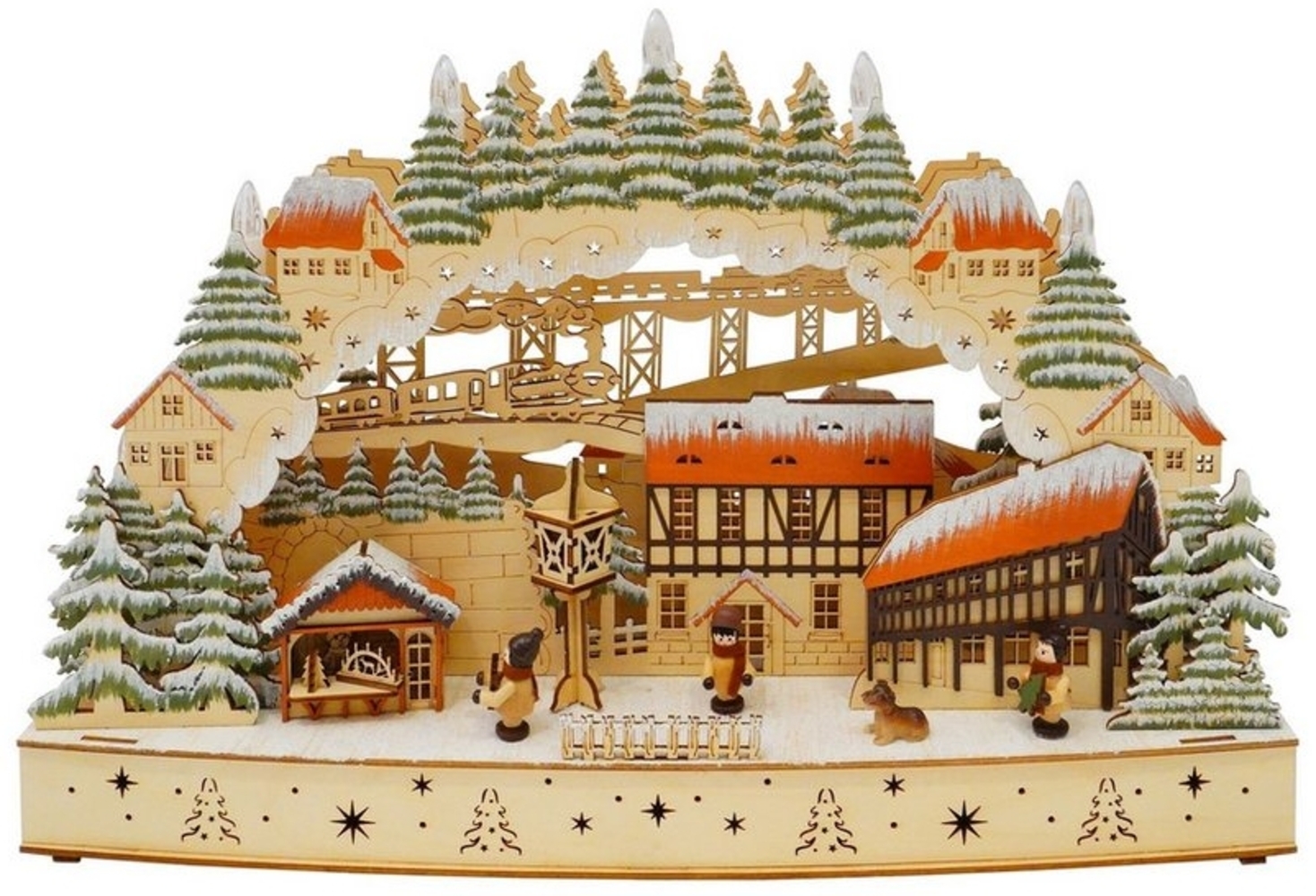 HTI-Living Schwibbogen LED Schwibbogen Fachwerkhäuser (1-tlg), Lichterbogen Weihnachtsdeko batteriebetrieben Bild 1