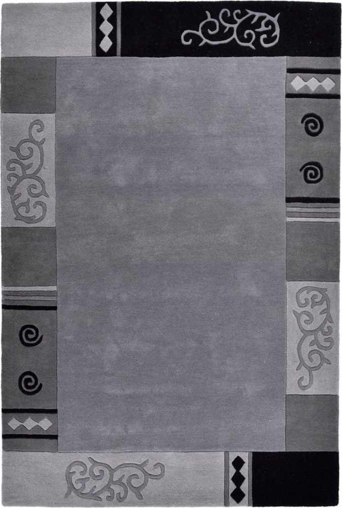 THEKO Wollteppich Ambadi, rechteckig, Höhe: 14 mm, reine Schurwolle, handgetuftet, mit Bordüre, modern Bild 1