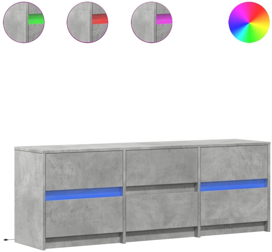 vidaXL TV-Schrank mit LED-Beleuchtung Betongrau 140x34x50 cm 3307922 Bild 1
