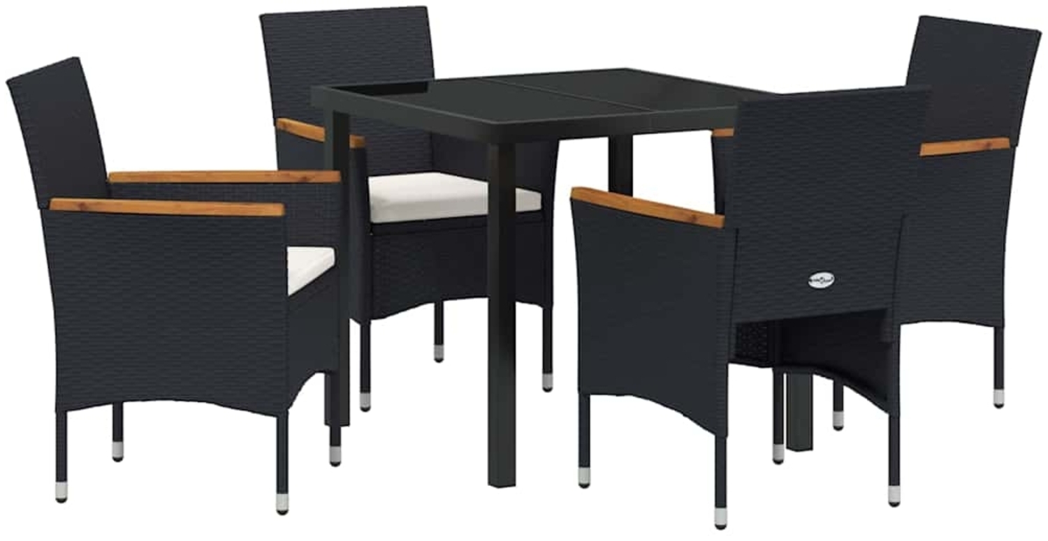vidaXL Garten Essgruppe mit Kissen 5 pcs Schwarz Poly-Rattan 3379752 Bild 1