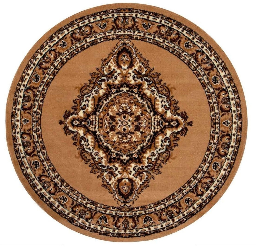 Vimoda Orientteppich Rund Teppich kurzflor, Rund, Höhe: 8 mm, Orientalisch, Klassisch,Rot Wohnzimmerteppich Bild 1