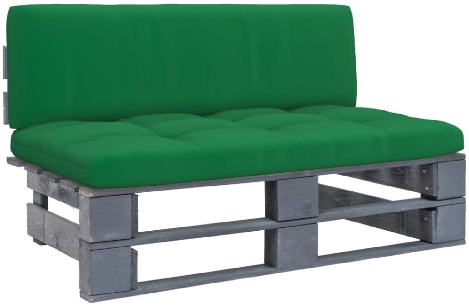 vidaXL Outdoor-Mittelsofa Paletten Imprägniertes Kiefernholz Grau Bild 1