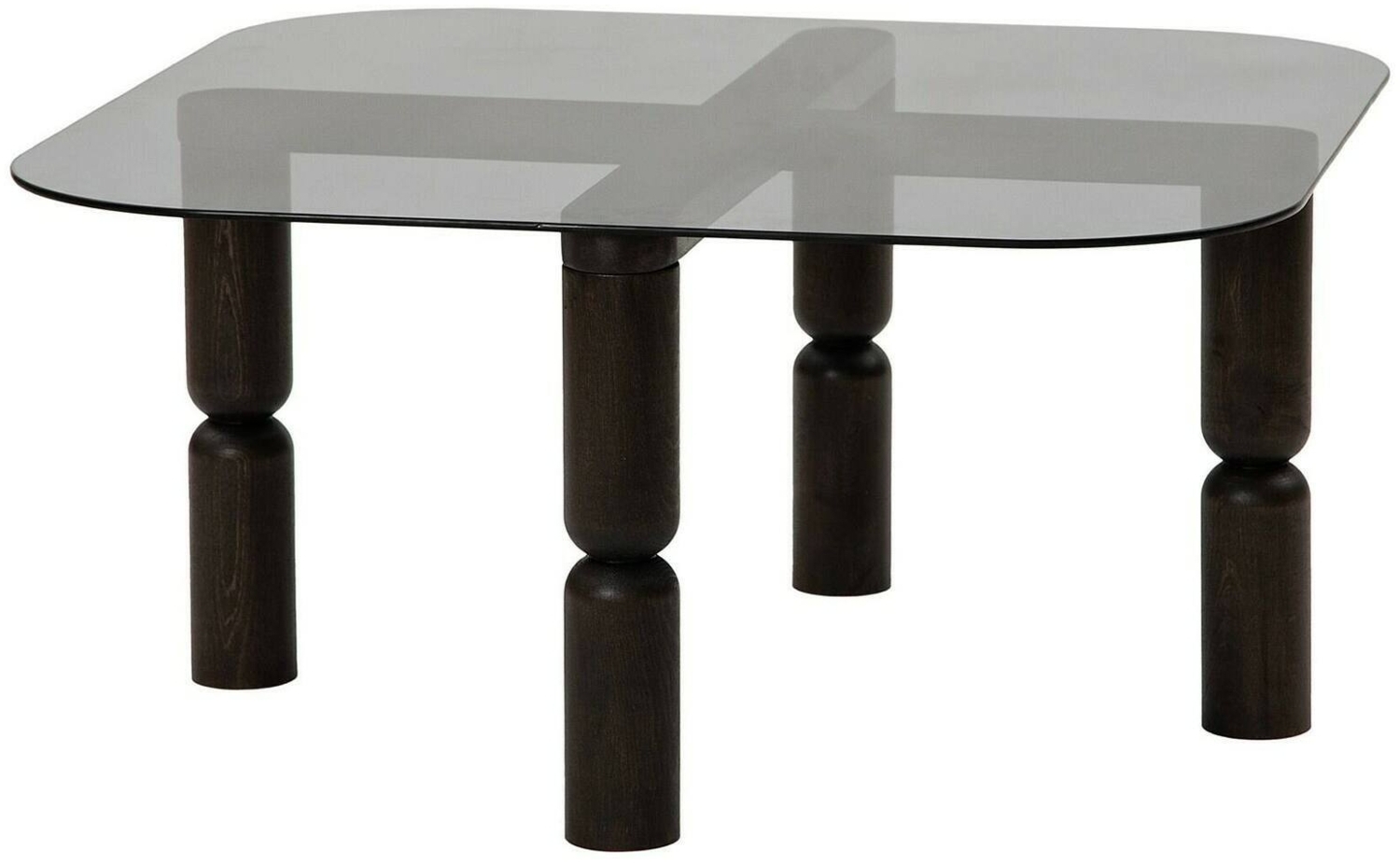 Dmora Wohnzimmertisch Gran, Niedriger Wohnzimmertisch, Kaffeeregal, Couchtisch für Sofa, 80x80h40 cm, Anthrazit und Rauchig Bild 1