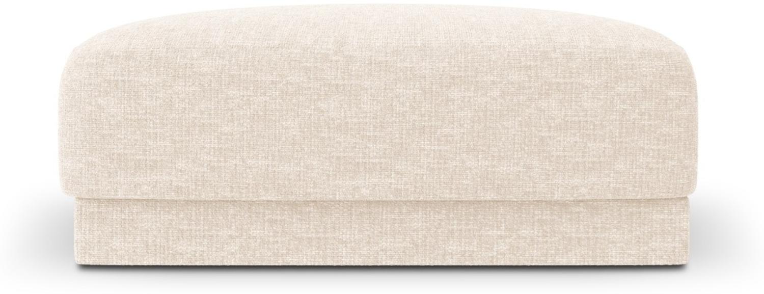 Micadoni Pouf Hocker Miley | Bezug Light Beige | Beinfarbe Black Plastic Bild 1