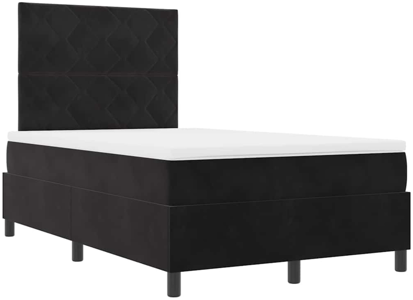 vidaXL LED Boxspringbett mit Matratze Schwarz 120 x 190 cm Stoff 3343366 Bild 1