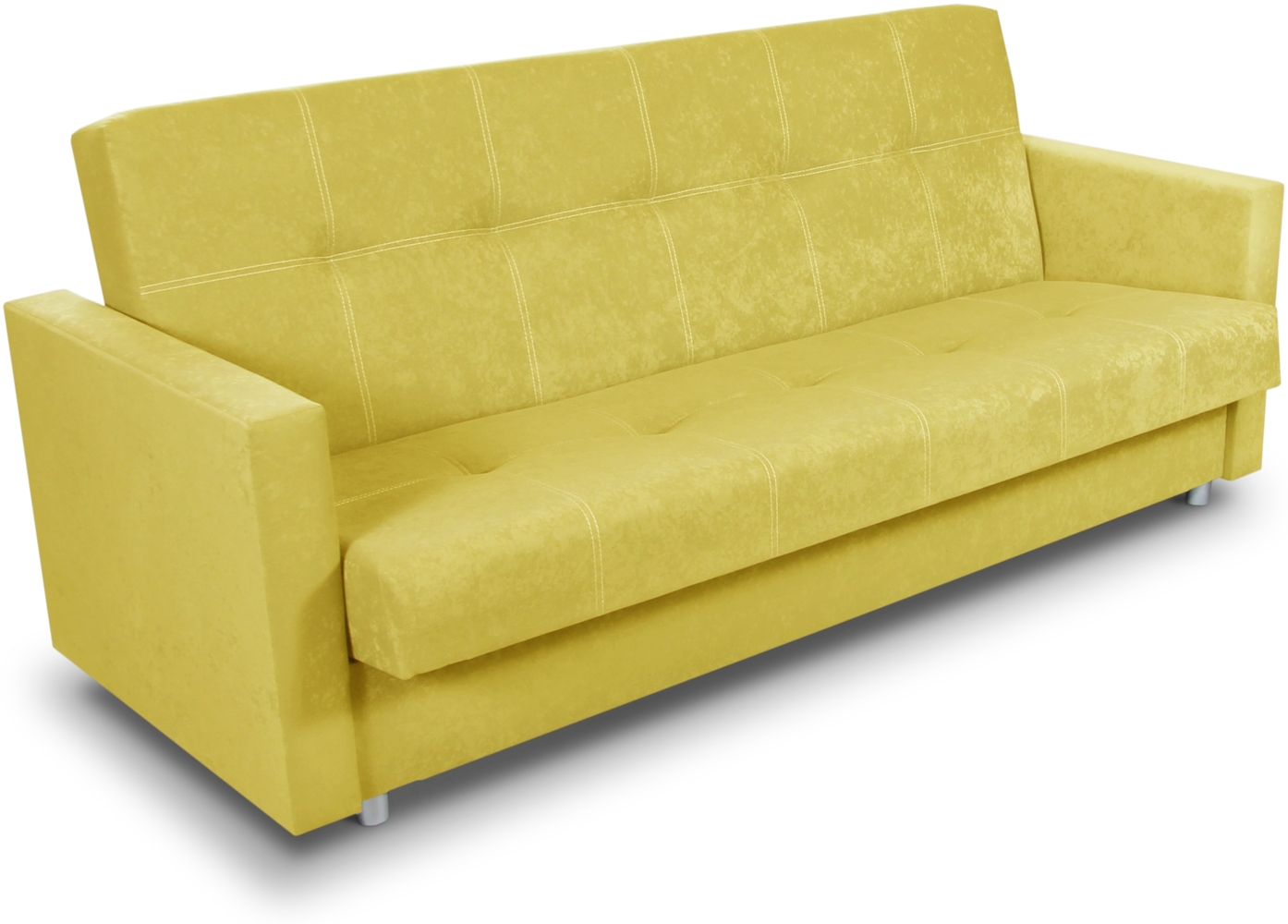 Schlafsofa Dave - Sofa mit Schlaffunktion und Bettkasten, Bett, Bettsofa, Schlafcouch (Gelb (Suedine 78)) Bild 1