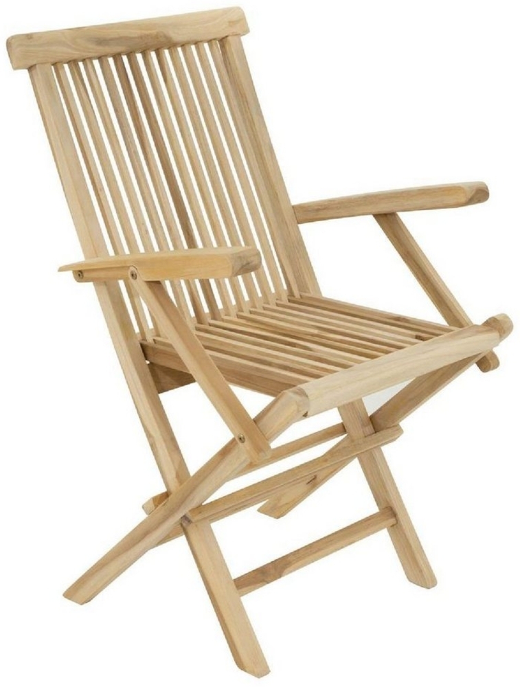 VCM Gartenstuhl Klappstuhl Gartenstuhl Balkonstuhl Teak Holz natur Bild 1
