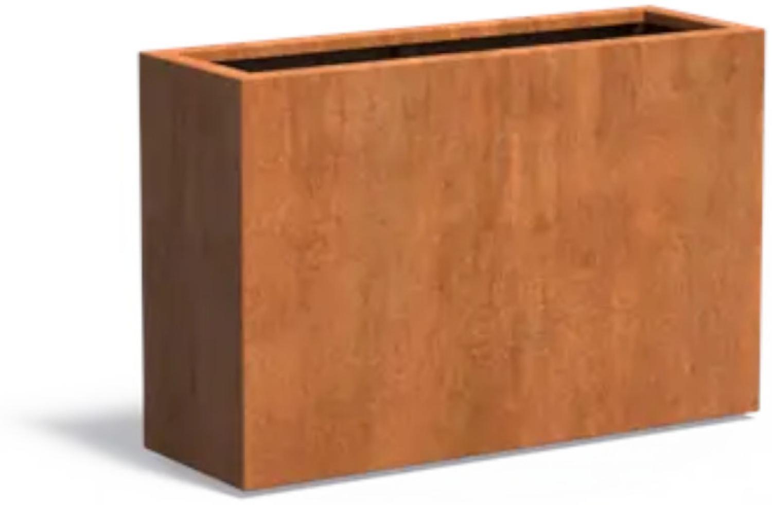 Adezz Pflanzgefäß Carrez Standard Rechteck aus Corten-Stahl Pflanzkübel Größe 120x40x80 cm Bild 1