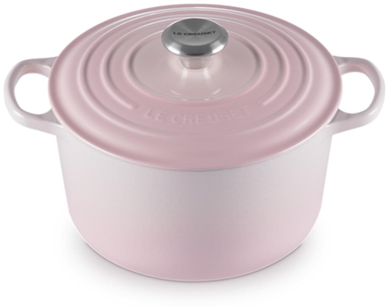 Le Creuset Bräter rund hoch 24 cm Shell Pink Gusseisen Signature - 20 bis 24 cm - Rosa Bild 1