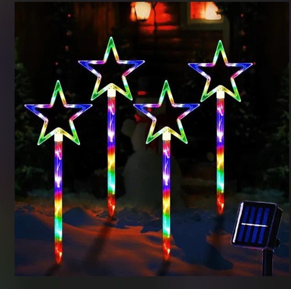 Solarbetriebene Lichterkette für Weihnachtsdekorationen, 1 bis 5 Sterne, ABC Bild 1