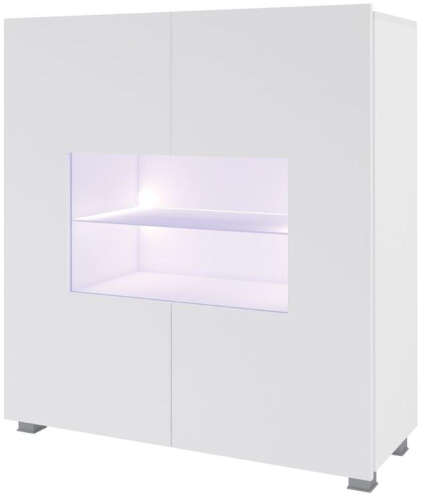 Highboard Schrank 'KAVOS' in Weiss Hochglanz inkl. LED Beleuchtung Bild 1