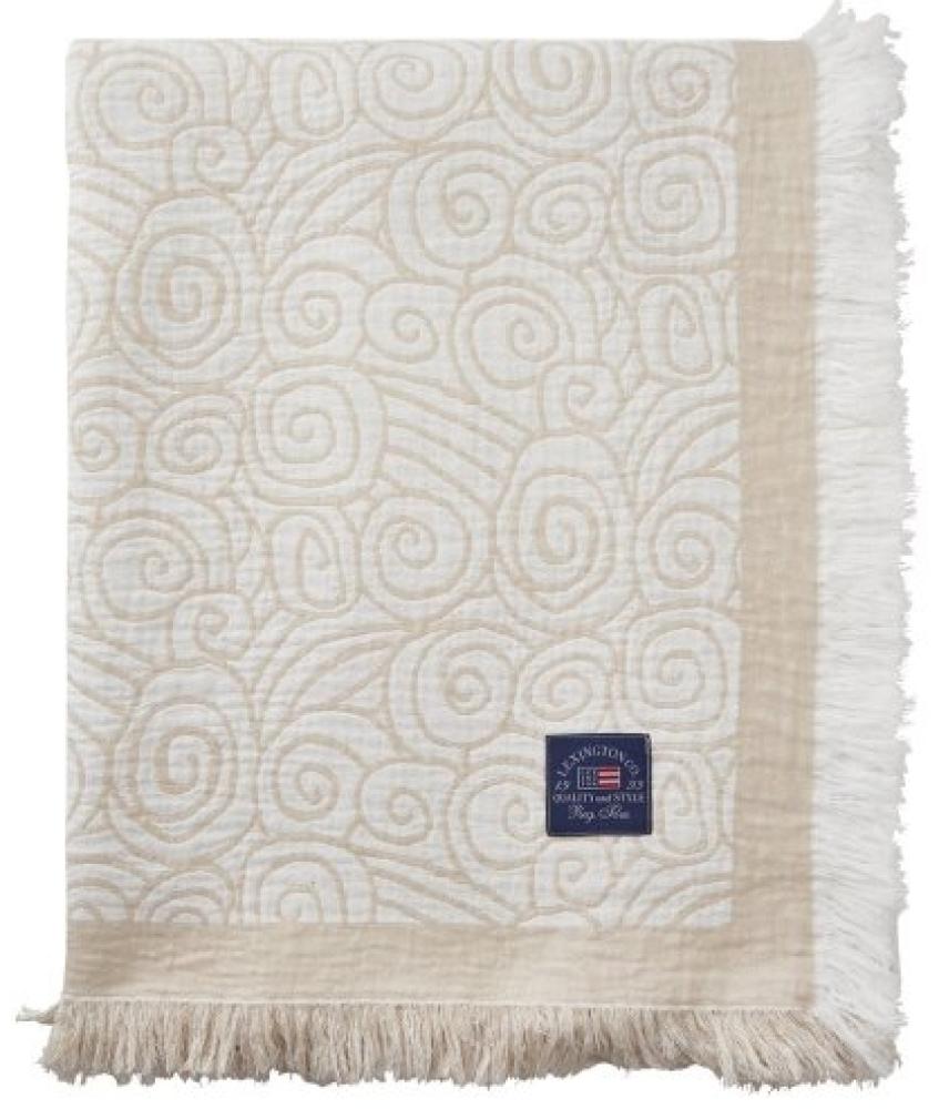 LEXINGTON Tagesdecke Jacquard Organic Cotton Beige/White (160x240 cm) 12420100-2030-BS10 Bild 1