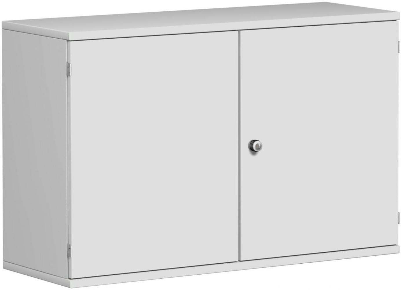 Flügeltürenschrank, 120x42x77cm, Lichtgrau Bild 1