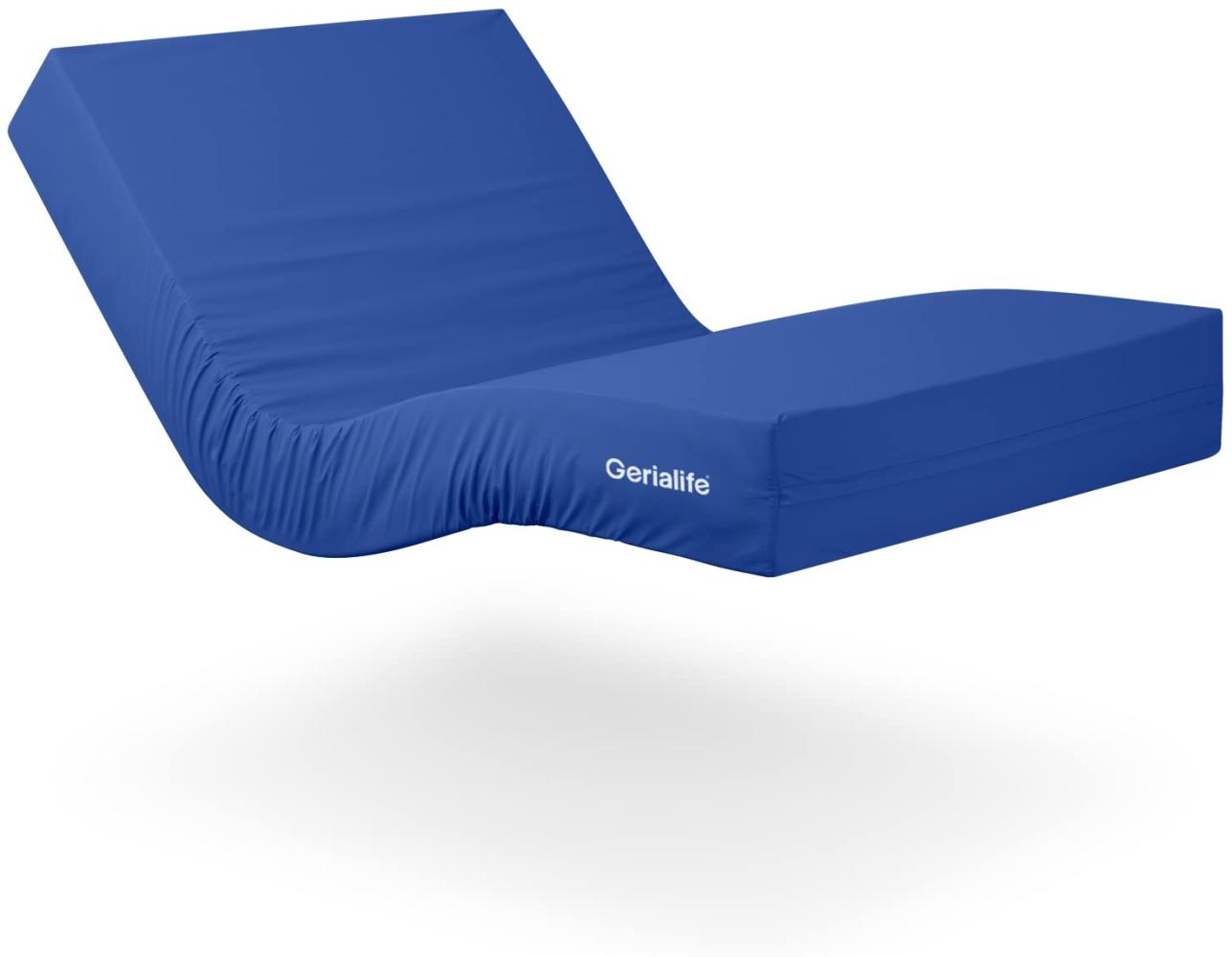 Gerialife Geriatrische Krankenhaus-Gelenkmatratze | 6 cm viskoelastischer Schaumstoff | Wasserdichter hygienischer Bezug (90x200), Memory Foam, Blau Bild 1