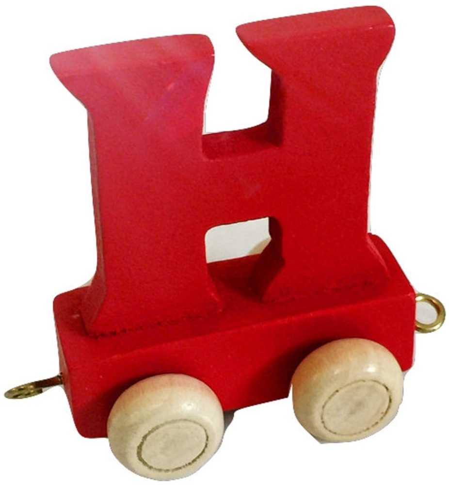 FunWorldToys® Buchstabenzug Bunt Holzeisenbahn Namenszug aus Holz (Buchstabe H) Bild 1