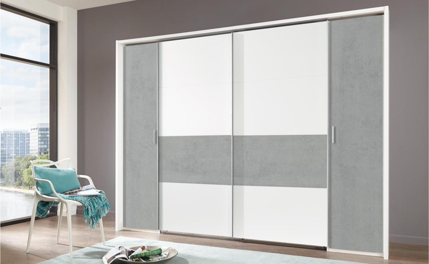 Kleiderschrank VIRGO in in weiß und Beton lichtgrau 270 cm Bild 1