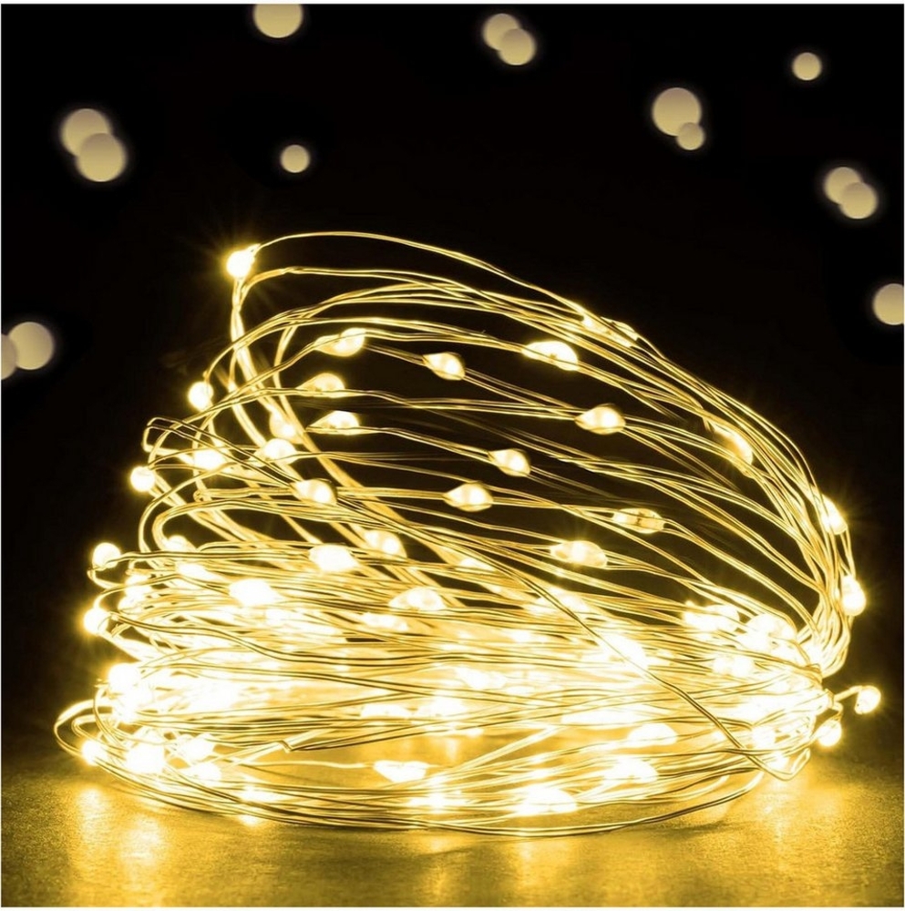 Qualra LED-Lichterkette 20/30/50/100LED Lichterkette Batterie 2/3/5/10M Weihnachtslichterkette, Wasserdicht Garten Wohnzimmer Weihnachten Deko Bild 1