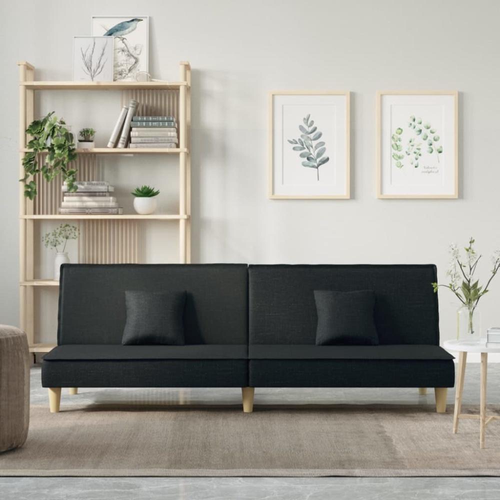 vidaXL Schlafsofa Schwarz Stoff Bild 1